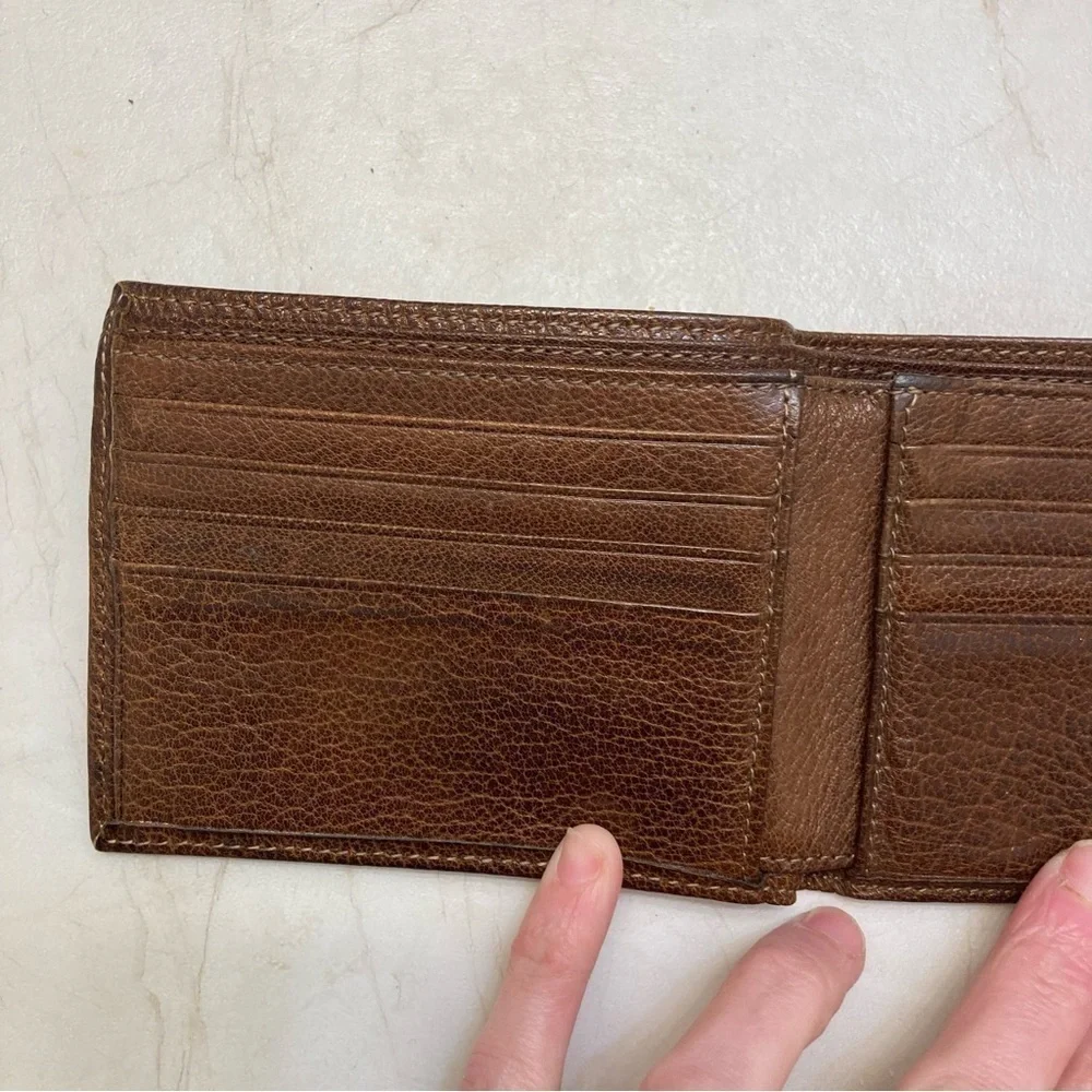 Bosca buffalo leather mens bifold wallet